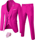 YND Men's Slim Fit 3 Piece Suit Set - Sleek One-Button Style