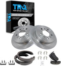 TRQ Rear Brake Pad & Rotor Kit - Ceramic Pads with Parking Shoes