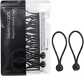 Magnetic Silicone Cable Ties 20-Pack Black - Flexible Cord Organizer