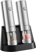 Electric Salt and Pepper Grinder Set - Rechargeable Dual Dock