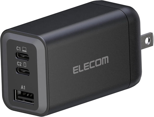 ELECOM 65W USB C Wall Charger - Fast Multi-Device Charging