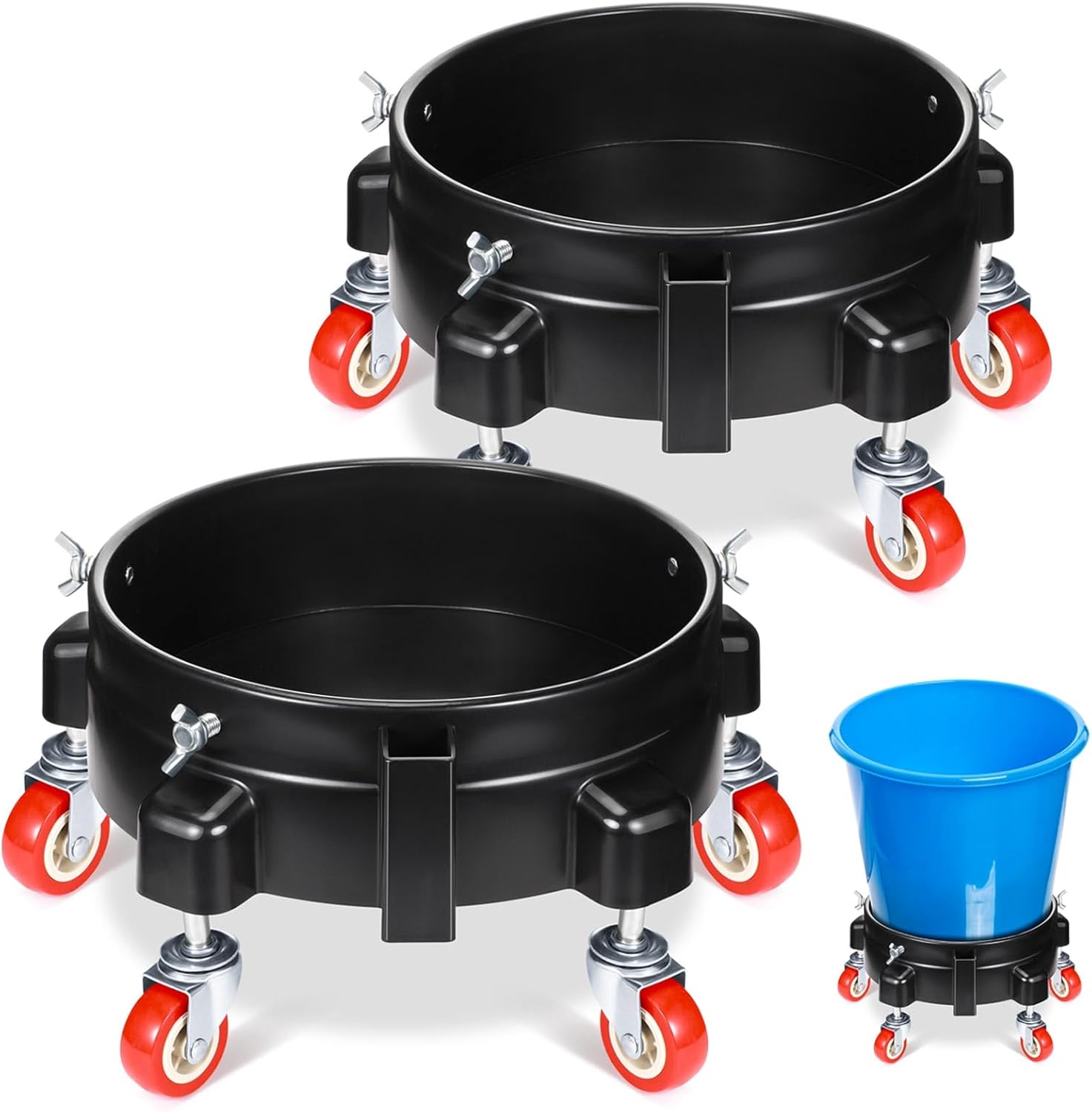 2 Pcs 5 Gallon Bucket Dolly with Swivel Casters for Easy Mobility