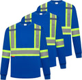 High Visibility Long Sleeve Safety T-Shirt for Men - Class 2-3 Hi Vis
