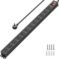 CRST 12 Outlet Metal Long Power Strip - Heavy Duty Surge Protector