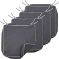 Porch Shield Outdoor Patio Cushion Covers Set 4 - Waterproof Dark Grey