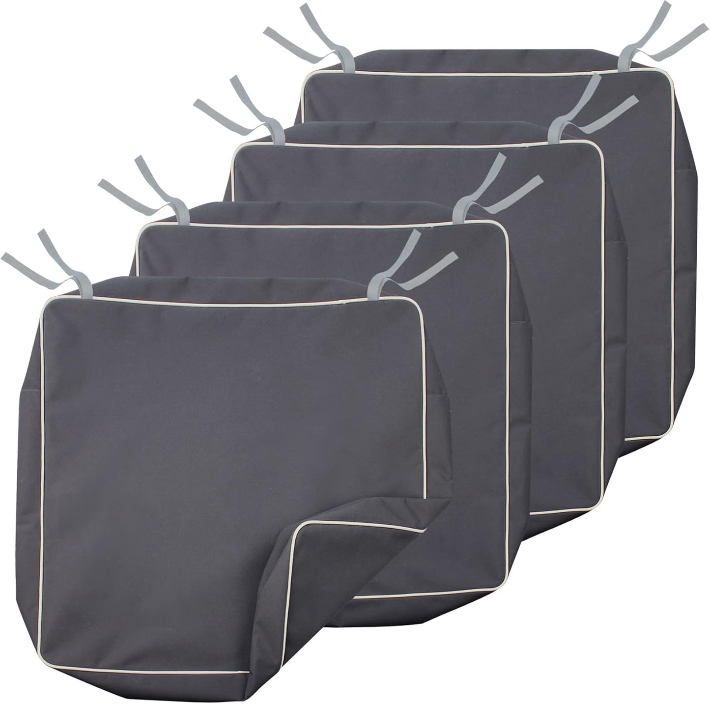Waterproof Fade Resistant Outdoor Cushion Covers Set 4 Dark Grey