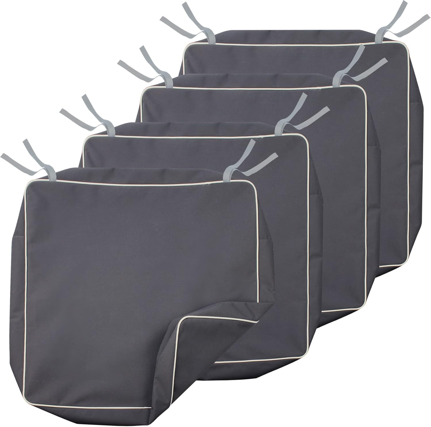 Waterproof Fade Resistant Outdoor Cushion Covers Set 4 Dark Grey