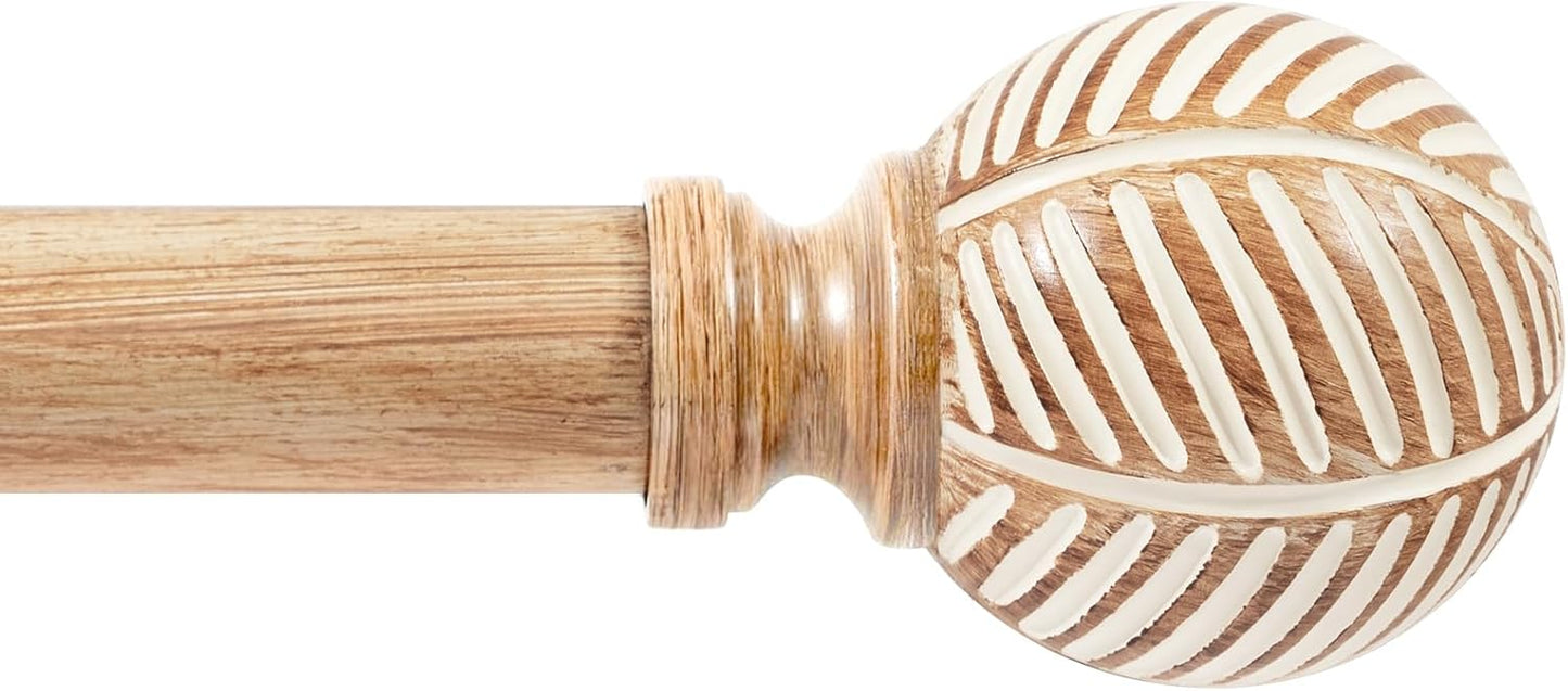 Zeerobee Wood Curtain Rods 32 to 144 in Heavy Duty Design