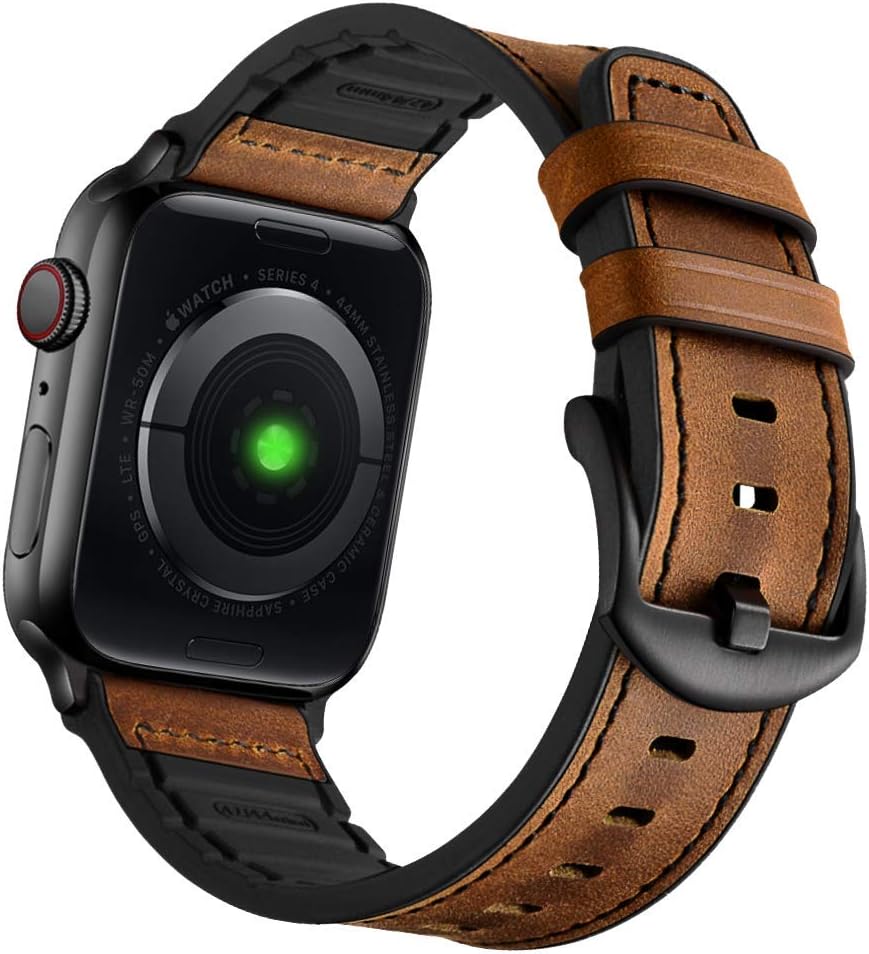 Hybrid Leather Silicone Apple Watch Band by Mifa Co.