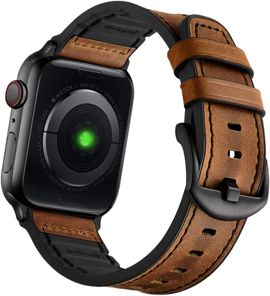 Hybrid Leather Silicone Apple Watch Band by Mifa Co.