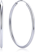 Gold Plated 40mm Sterling Silver Hoop Earrings for Women