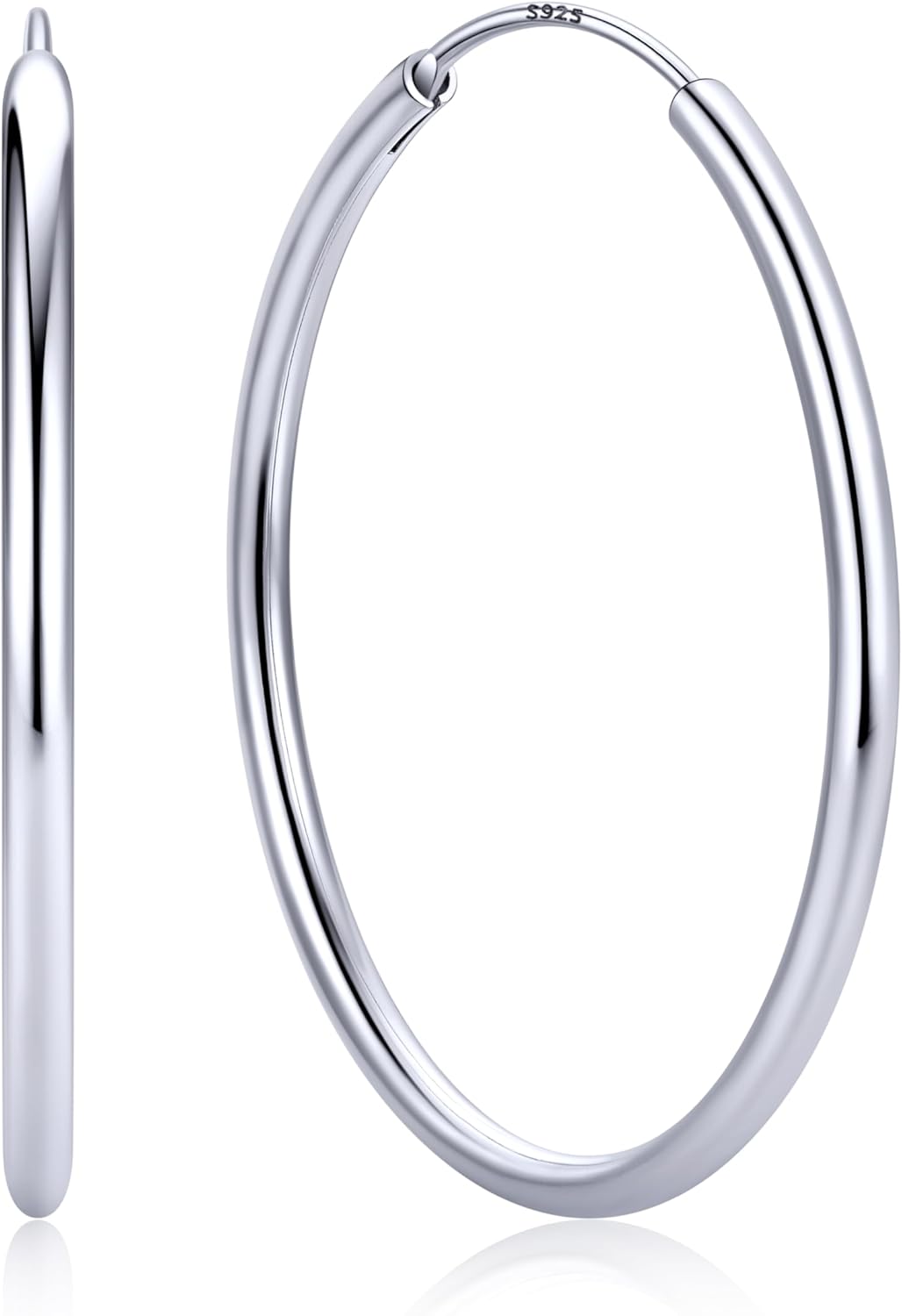 Hypoallergenic 925 Sterling Silver Hoop Earrings for Women