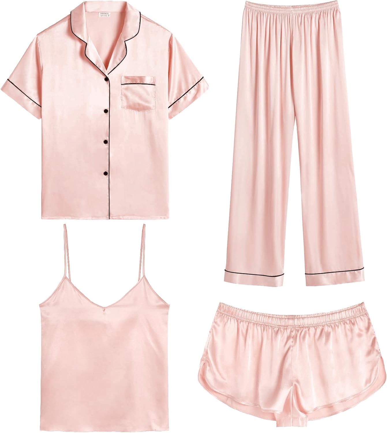 Luxurious SWOMOG Womens Silk Satin Pajamas Set for Comfort