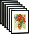 11x14 Picture Frame Set of 6 with Real Glass - Gallery or Tabletop