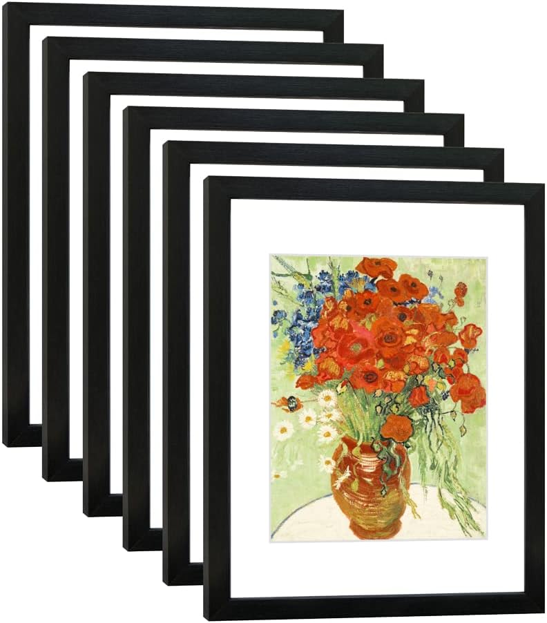 11x14 Picture Frame Set of 6 with Real Glass for Display