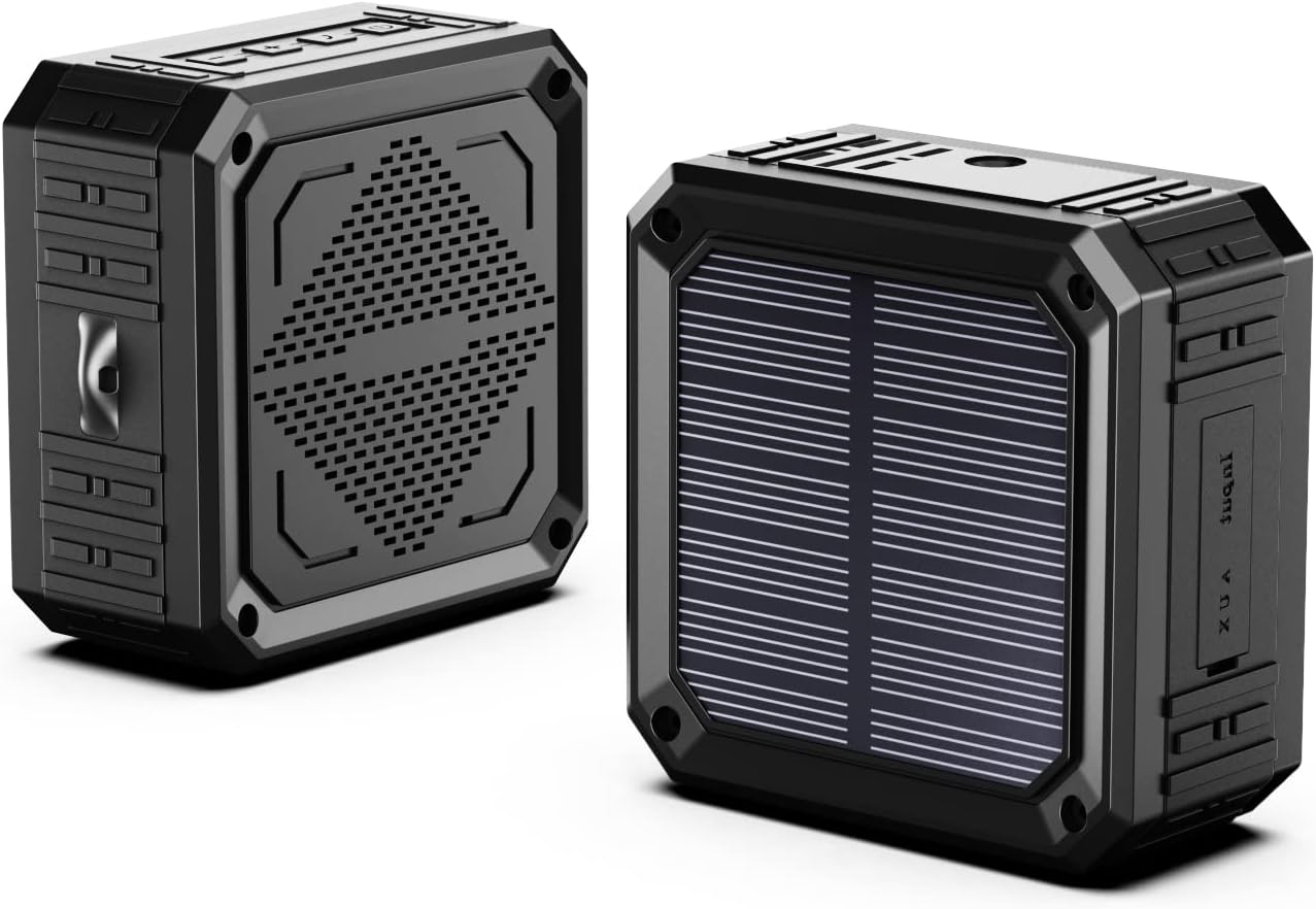 Portable Solar Speaker with IPX6 Waterproof and 15 Hours Playtime