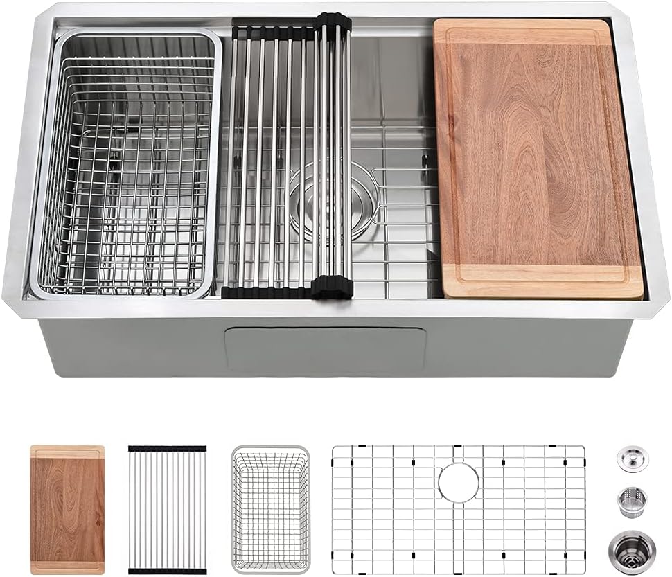 27 Inch Undermount Kitchen Sink Workstation for Modern Homes