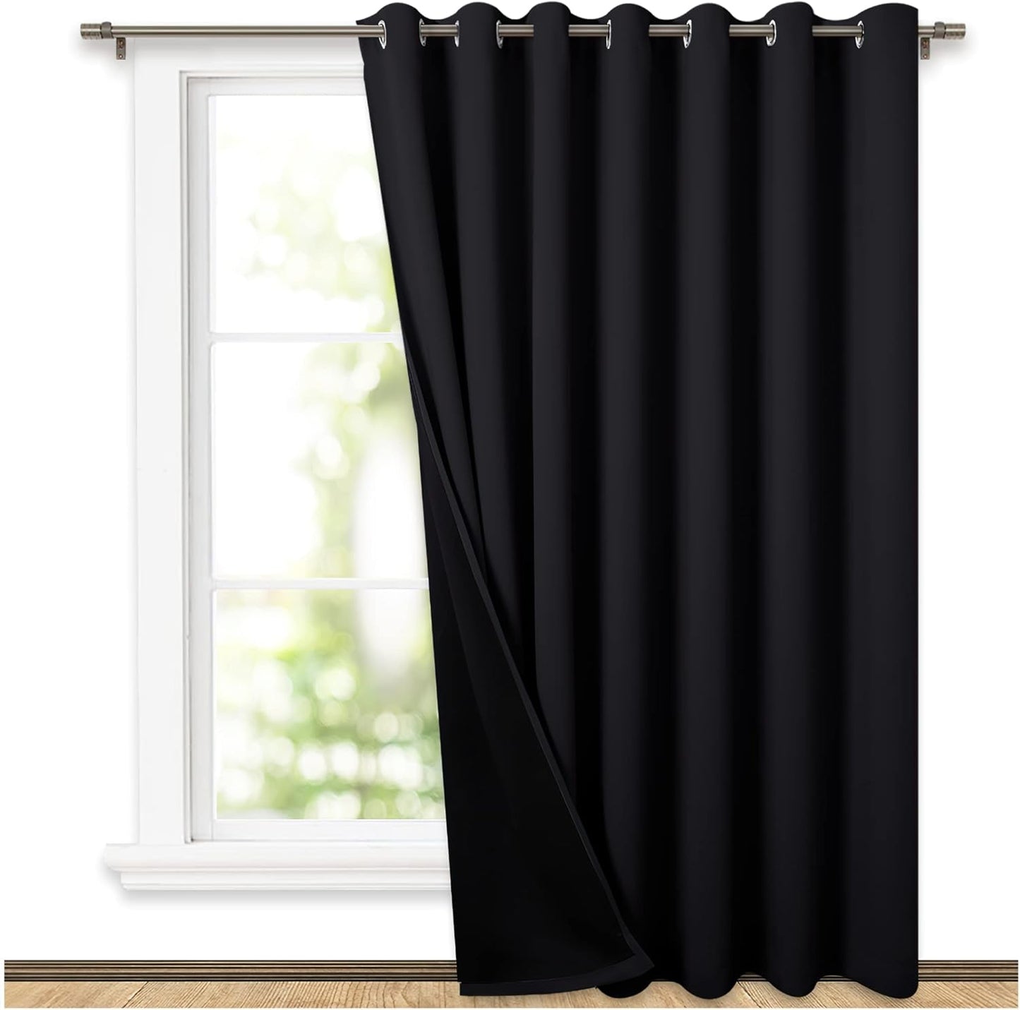 NICETOWN Extra Wide Patio Door Curtain for Total Blackout