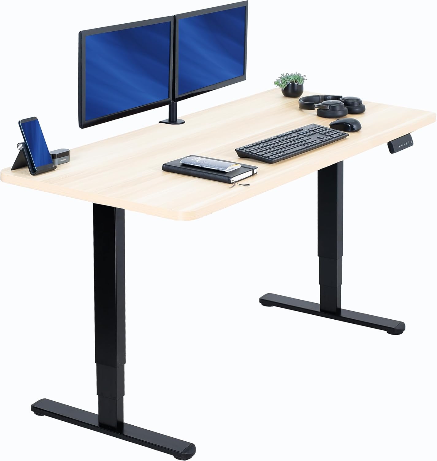 VIVO Electric Sit Stand Desk with Memory Height Adjustment