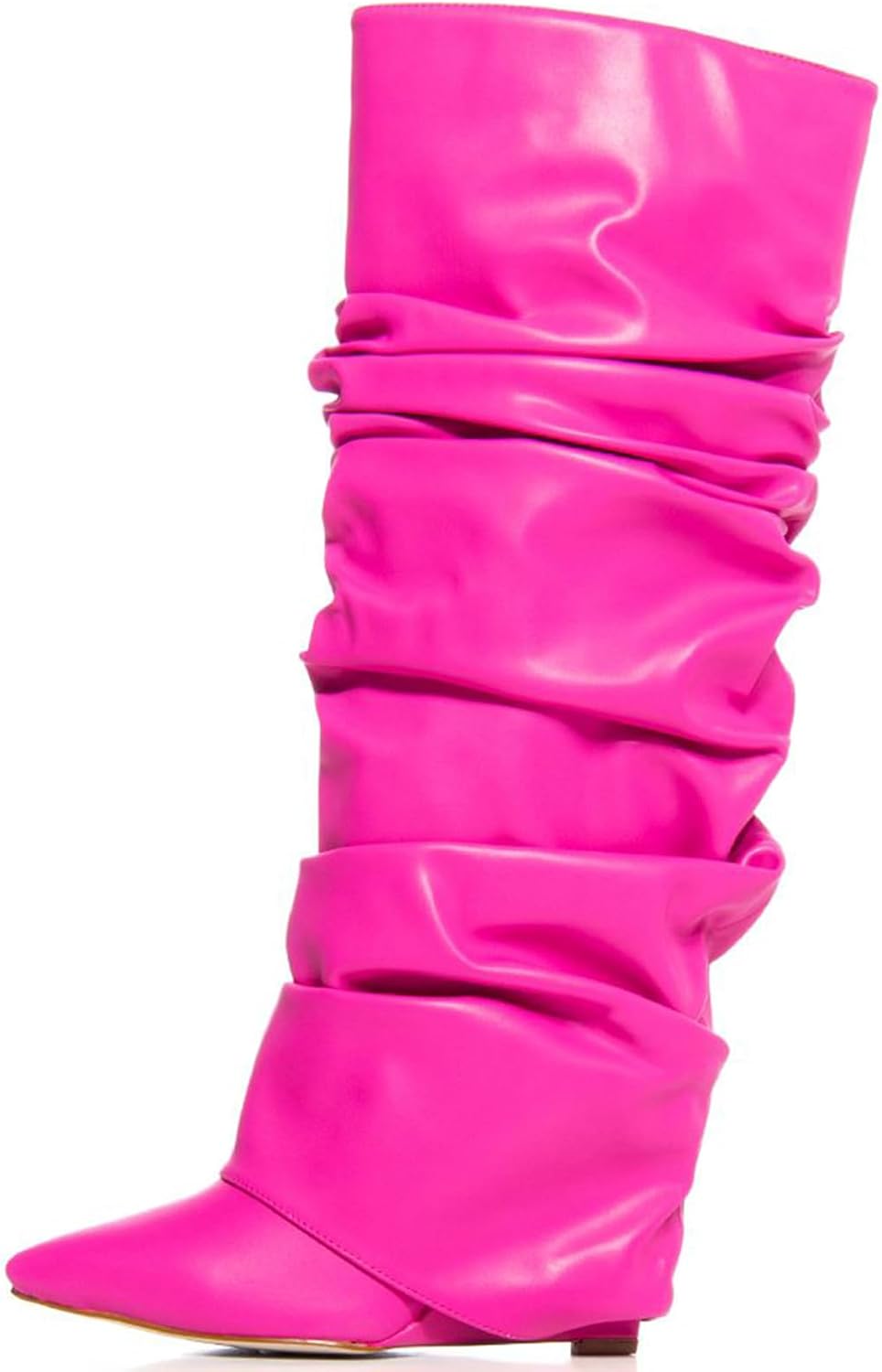 Yishaweiqi Slouched Ruched Fold Over Boots for Women Style