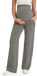 Over The Belly Maternity Yoga Pants with Pockets - Wide Leg Comfort