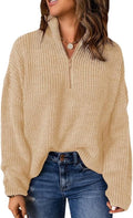 Dokotoo Womens 1/4 Zip V Neck Pullover Sweater - Soft, Warm Choice