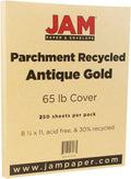 JAM PAPER Parchment 65lb Cardstock 8.5 x 11 - Antique Gold Recycled