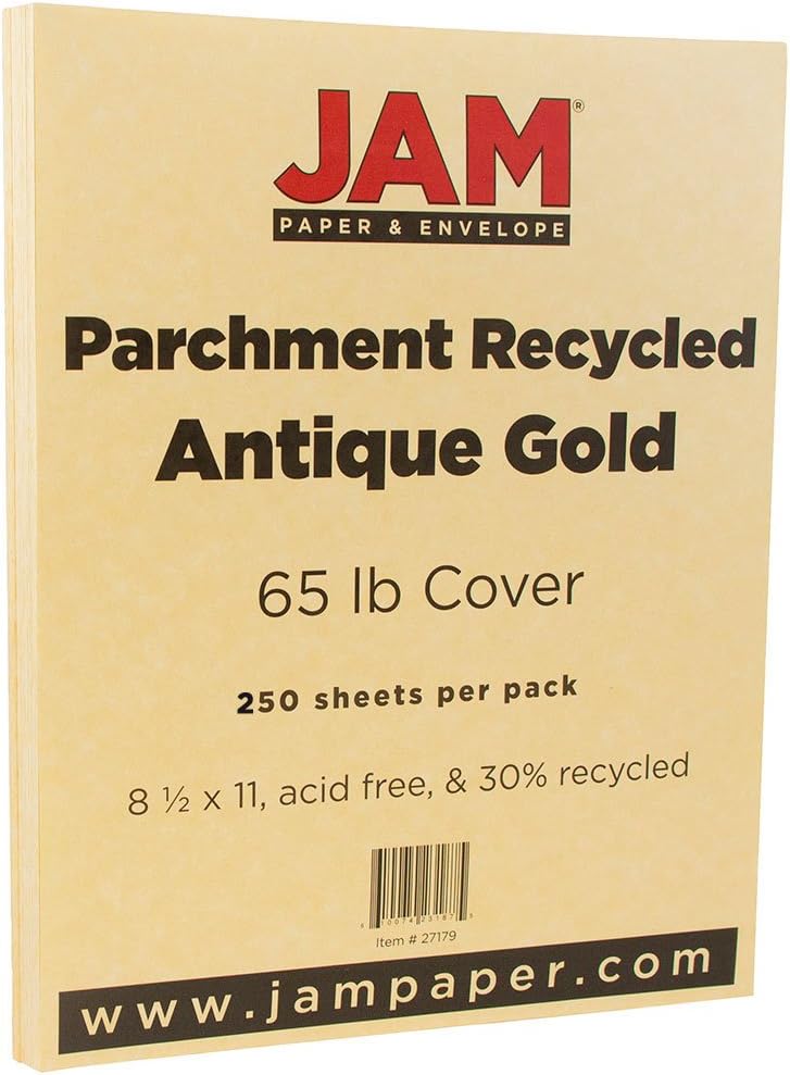 JAM PAPER Antique Gold Parchment Cardstock for Elegant Projects