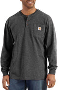 Carhartt Men's K128 Long Sleeve Henley T-Shirt - Durable (Style C6G2)