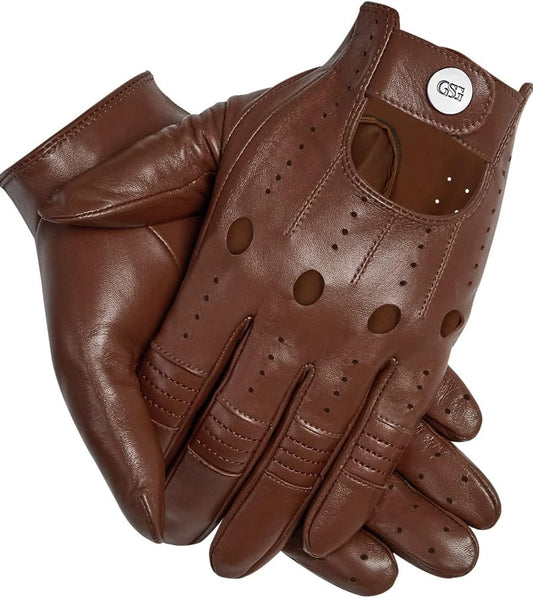 GSG Men Genuine Leather Gloves for Driving and Cycling Comfort