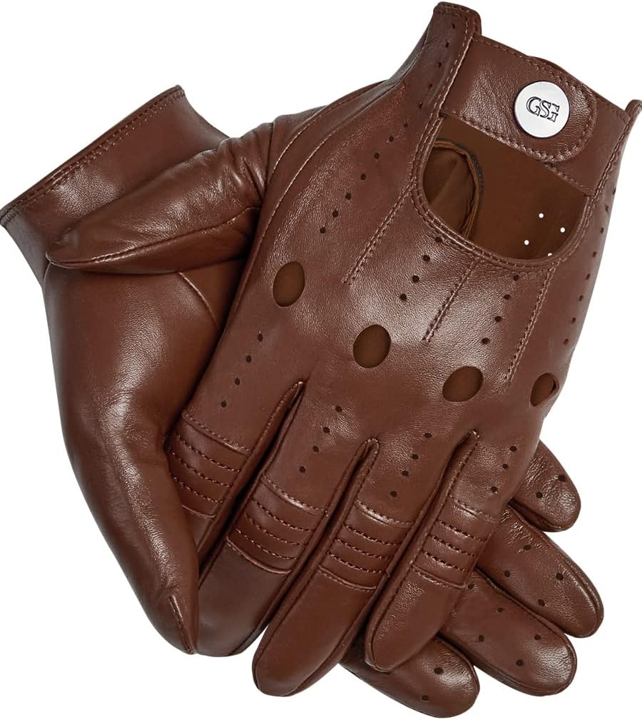 Genuine Leather Driving Gloves for Men - Perfect for Cycling