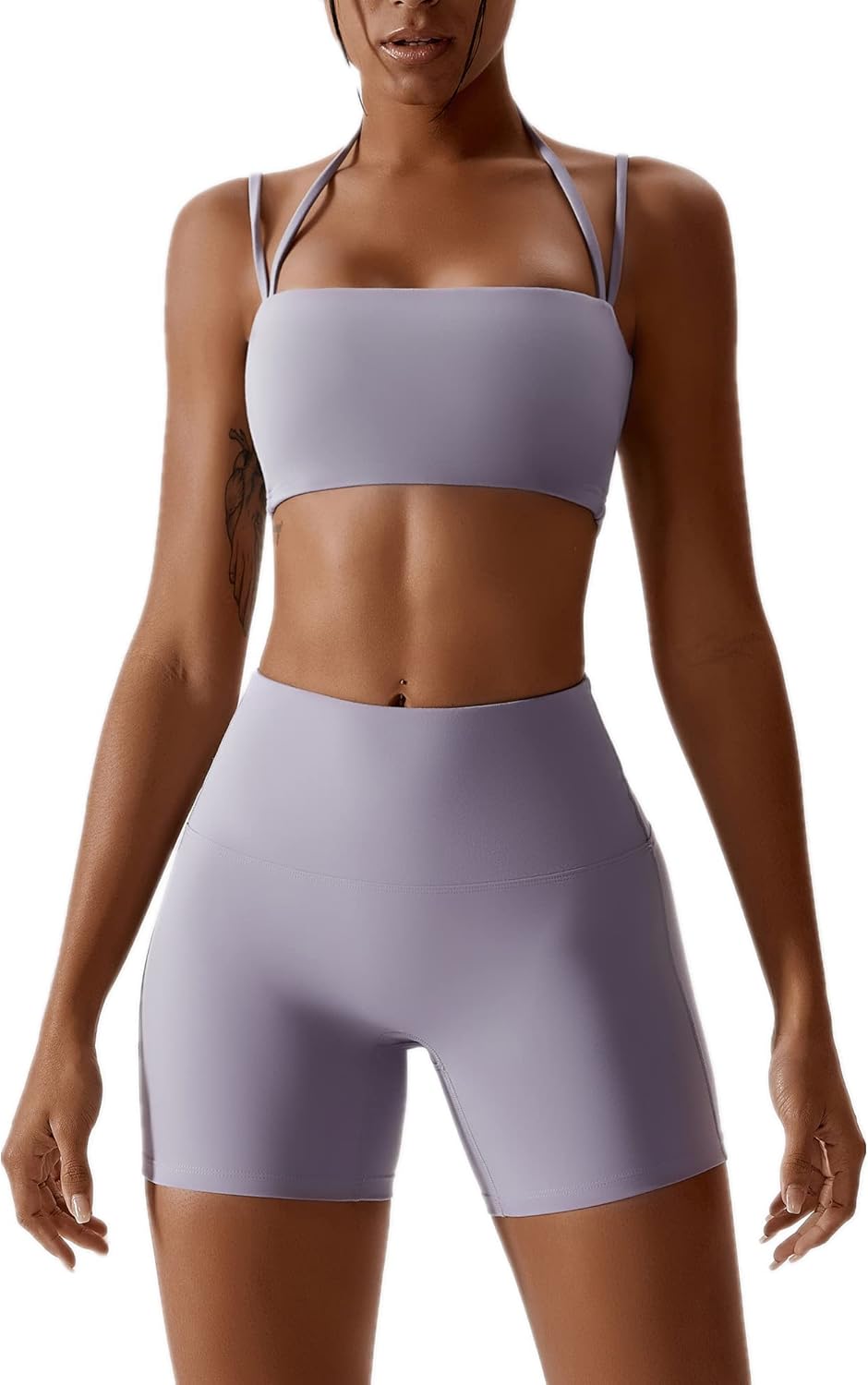 ABOCIW Workout Sets for Women: Stylish Halter Sports Bras & Shorts