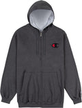 Big & Tall Full Zip Hoodie for Men - Classic Embroidered Logo