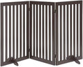 36 in H Free Standing Pet Gate - Tall Foldable Wooden Barrier