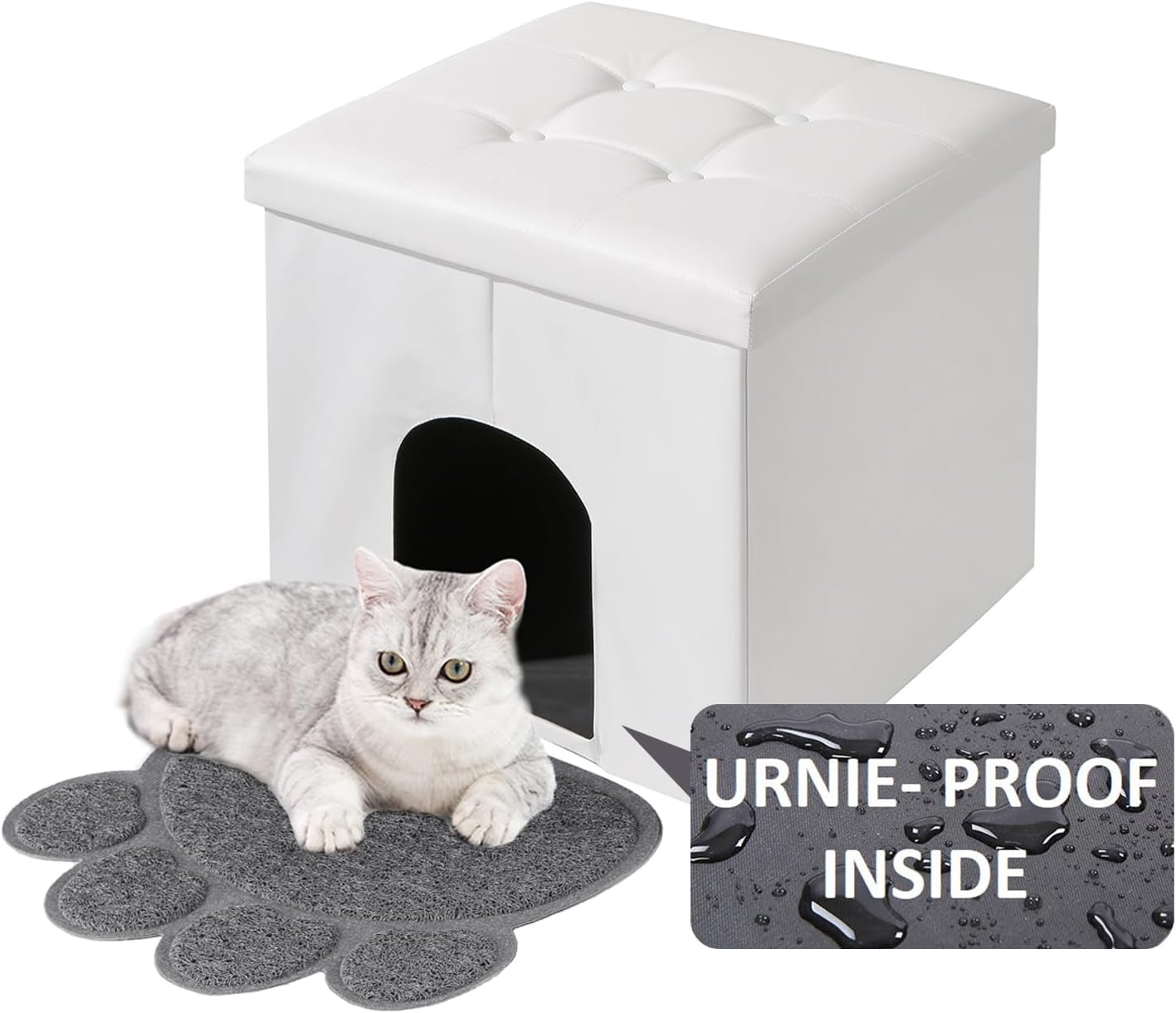 MEEXPAWS Cat Litter Box Enclosure Furniture for Stylish Homes
