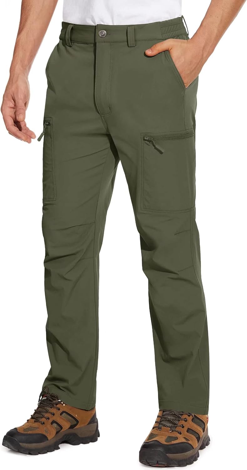 MAGCOMSEN Men's Hiking Pants: Lightweight, Water Resistant, 6 Pockets