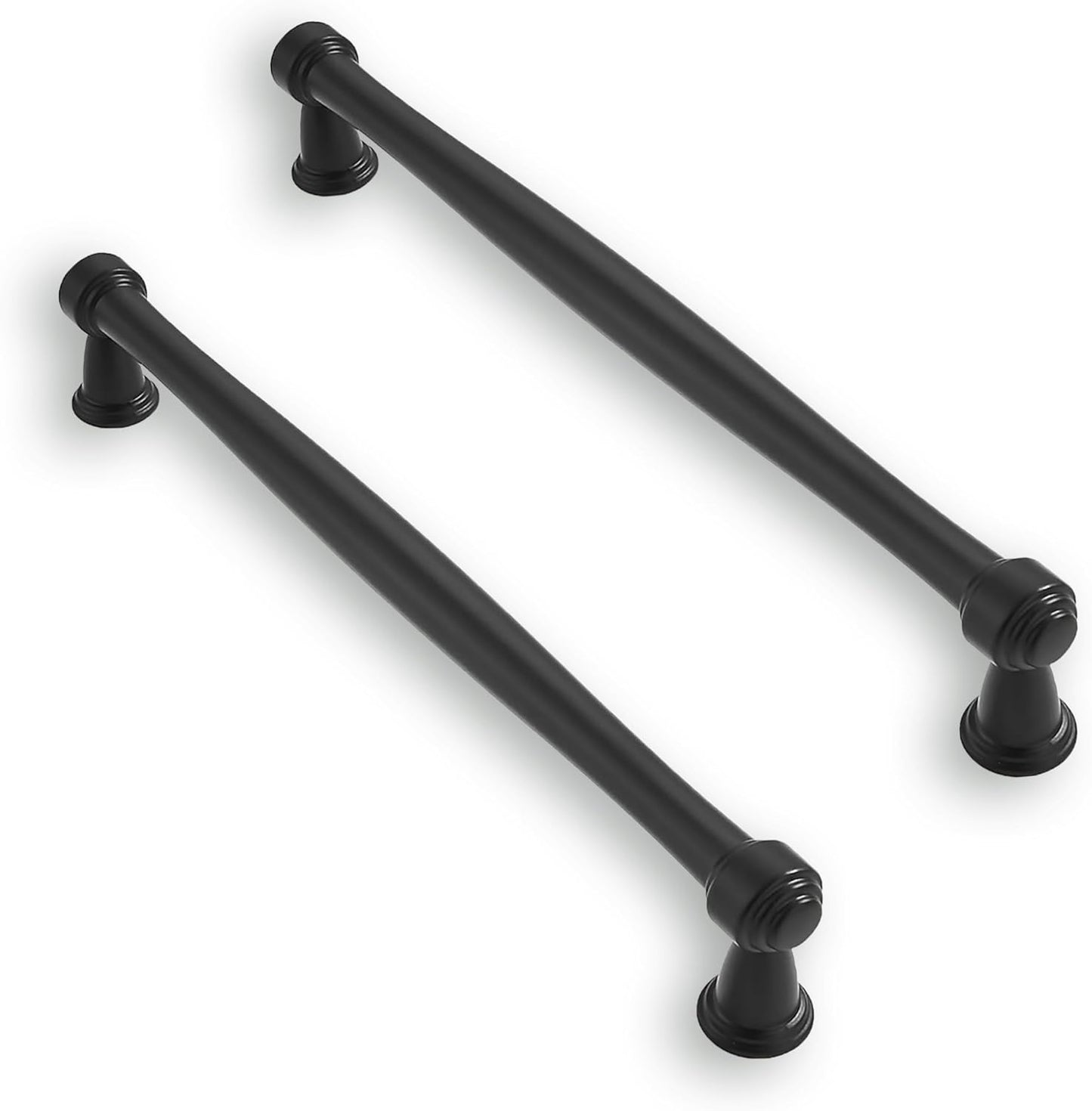 Solid Heavy Duty 8 Inch Matte Black Cabinet Pulls for Kitchen