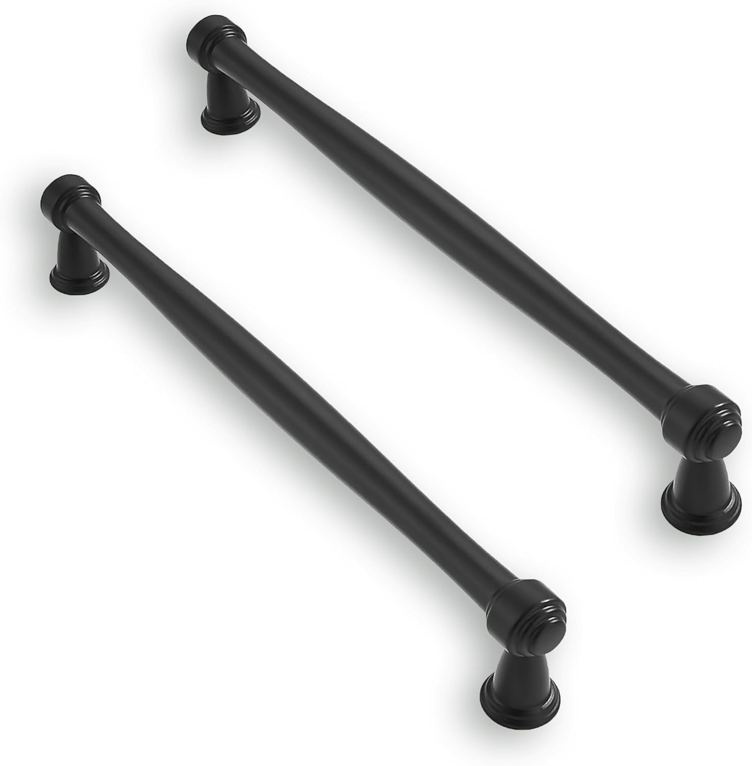 Solid Heavy Duty 8 Inch Matte Black Cabinet Pulls for Kitchen