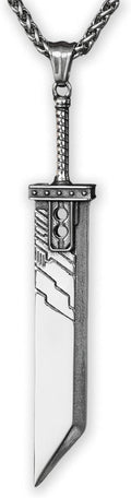 Extra Large Fantasy RPG VII Cloud Buster Sword Pendant Necklace