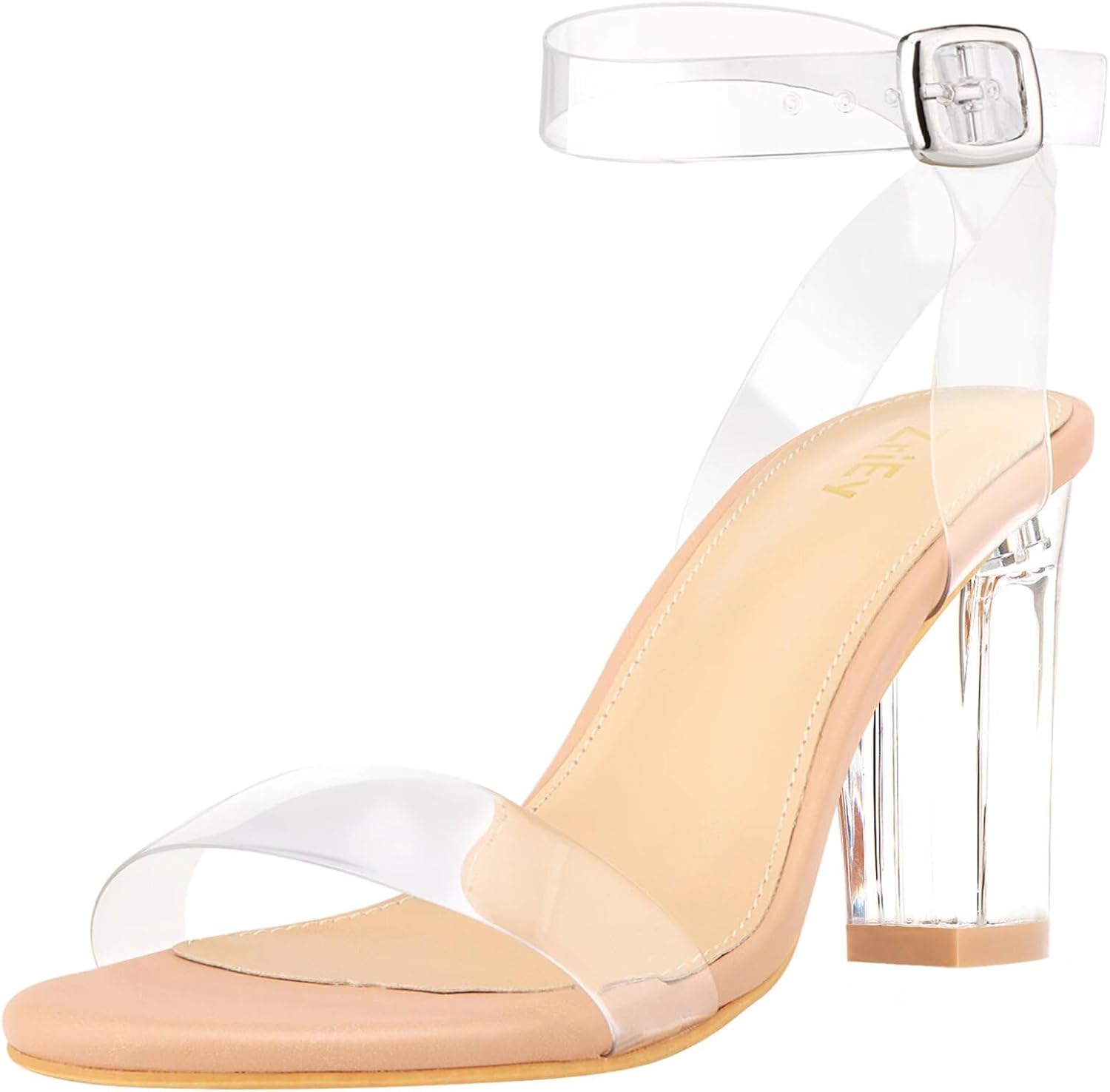 Clear Block Sandals with Chunky Heels for Women - Stylish Comfort
