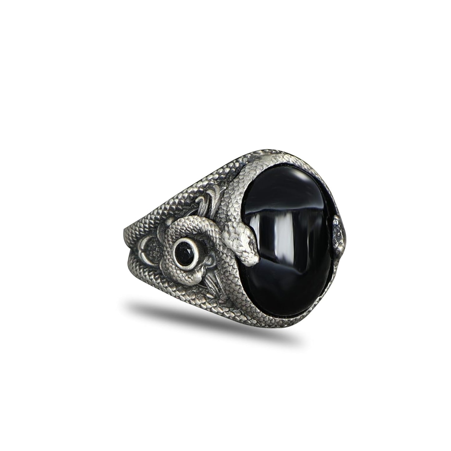 BayVog Handmade 925 Sterling Silver Black Onyx Mens Ring