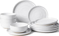 Stoneware Dinnerware Sets Plate and Bowl Sets for 4 - Speckled Spiral
