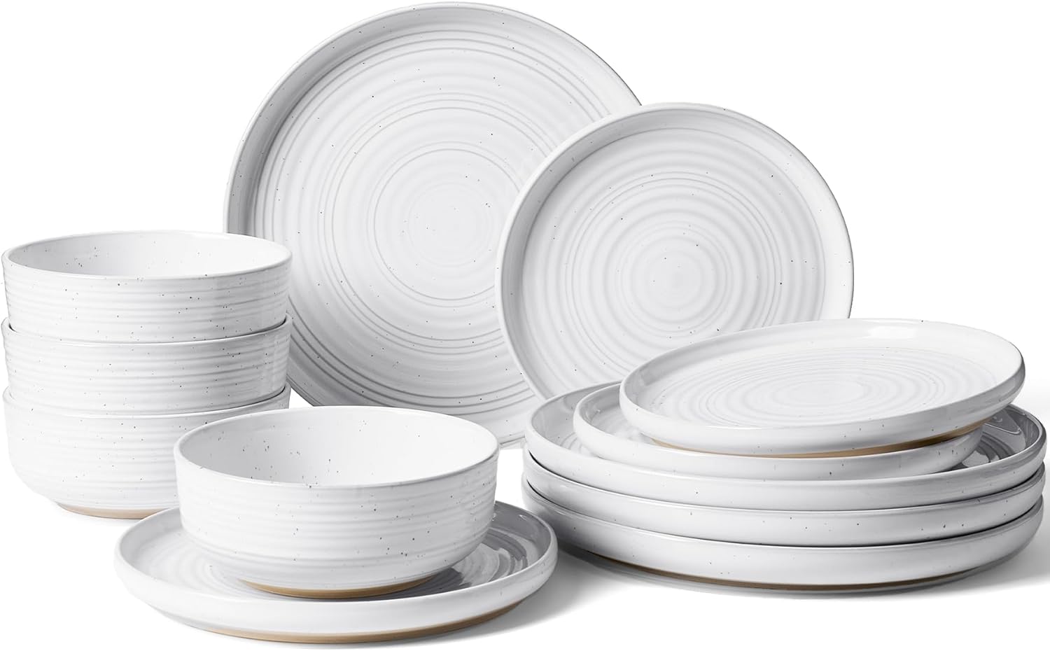 Stoneware Dinnerware Sets for 4 - 12 Piece Flared Dishware