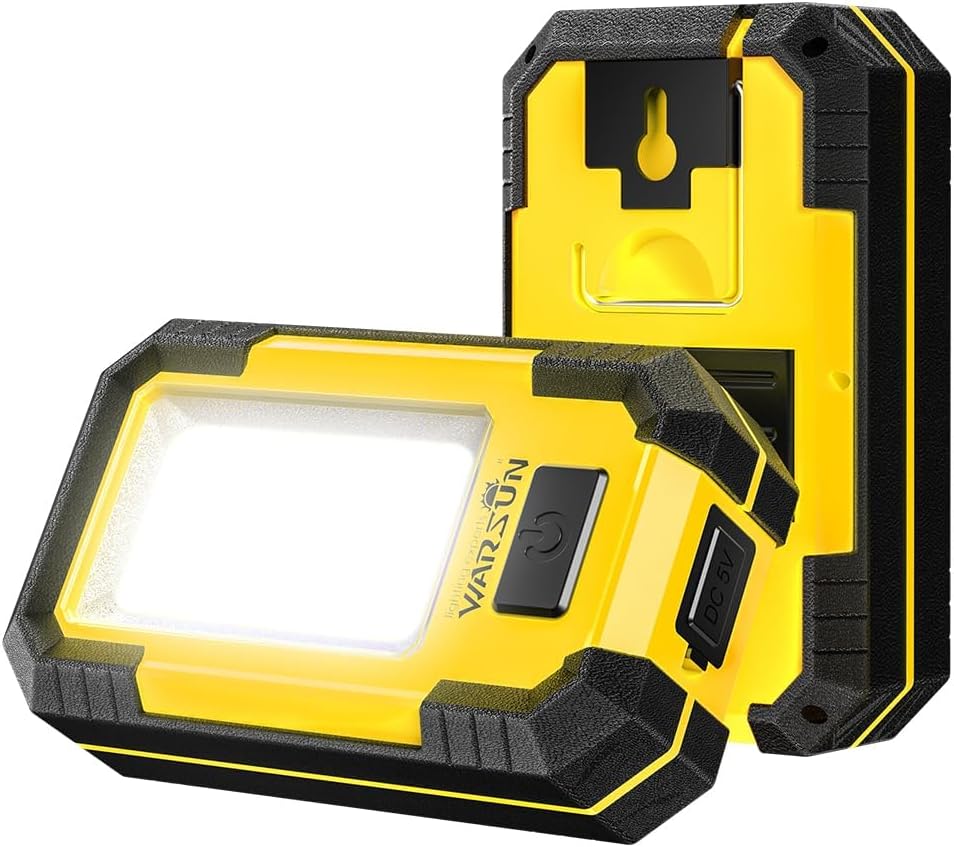 Super Bright WARSUN Work Light Duo - Magnetic Base, Rechargeable, Portable! 