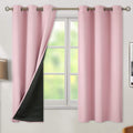 Baby Pink Blackout Curtains 63 in Length 2 Panels - Thermal Insulated