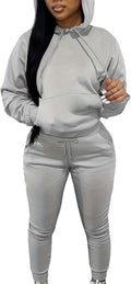 Womens 2 Piece Sweatsuit Hoodie and Jogger Set - Cozy Everyday Wear
