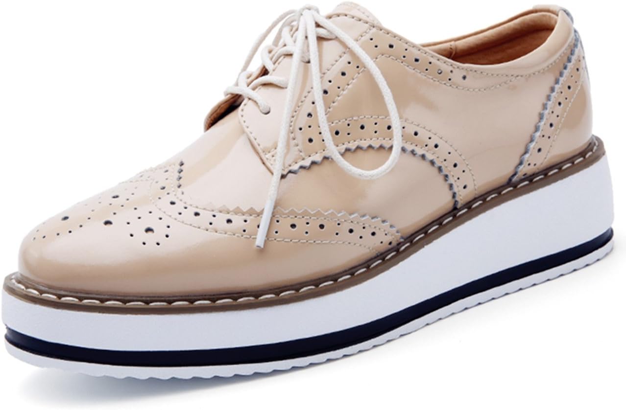 DADAWEN Women's Platform Lace-Up Wingtips Oxfords Shoes Review