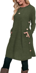 OFEEFAN Fall and Winter Tunic Dress with Pockets - Cozy Everyday