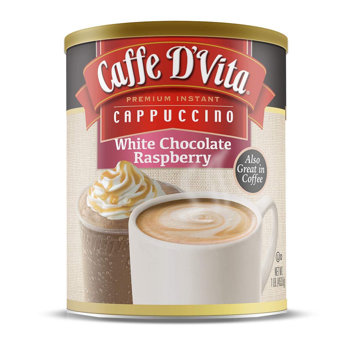 Caffe D'Vita White Chocolate Raspberry Cappuccino Mix - 16 Oz