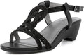 Womens Macey Demi-Wedge Dress Sandals - Shimmery Embellished Low Heel